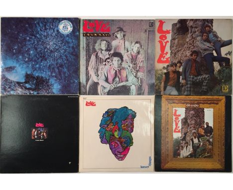 LOVE ORIGINAL UK LP COLLECTION. Sublime pack of their first 6 UK LPs to include self titled Love with gold label and US sleev