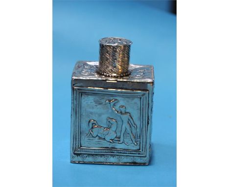 A Continental silver tea caddy.