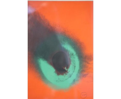 Coloured print, signed Zine?, Abstract.  57 cm x 39 cm