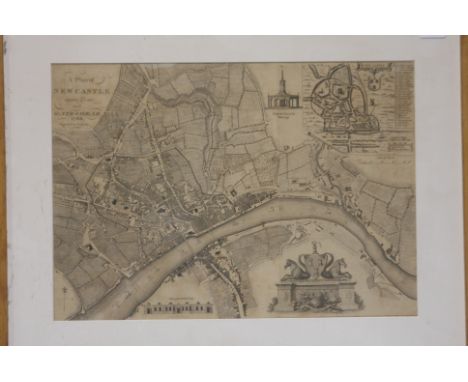 A Plan of Newcastle Upon Tyne and Gateshead, 1785', engraved by R. Beilby.  31 cm x 45 cm