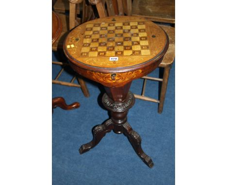 A Victorian Chess top sewing table.