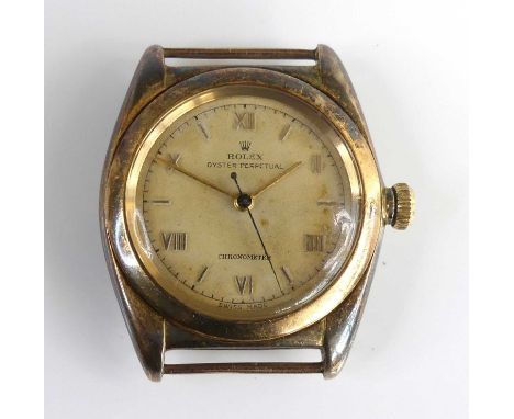 A gent's Rolex 14ct rose gold Oyster Perpetual chronometer wristwatch, movement no. 29051, Case no 3131 circa 1946, having a 