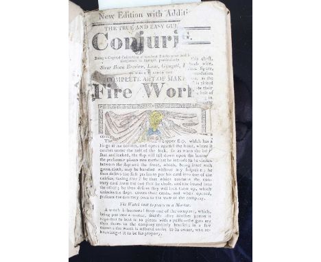 A collection of four early 19th century partial chapbooks / pamphlets relating to performing magic, fireworks and boxing, bou