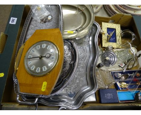 Retro mantel clock, quantity of electroplate etc