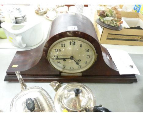 Mahogany eight day striking mantel clock