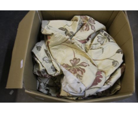 3 pairs of floral curtains