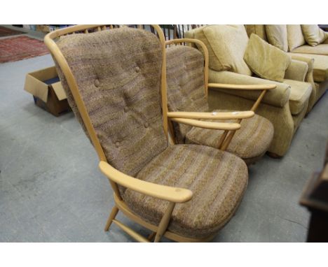 His & Hers light ercol armchairs