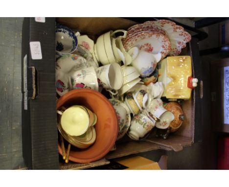 Box of early Shelley china, Paragon tea set etc