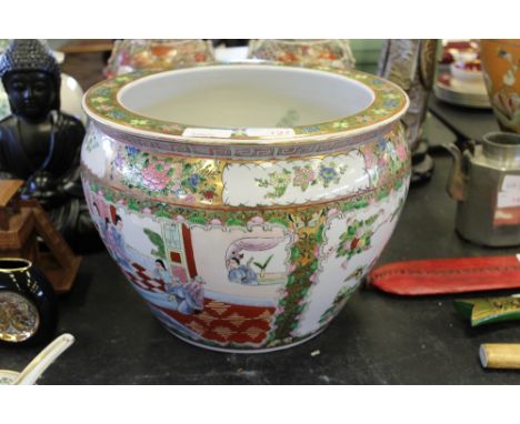 Chinese famille rose fish bowl planter