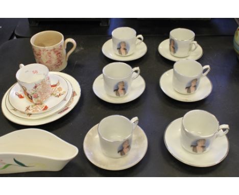 George V silver Jubilee 1935. Set of 6 Empire made coffee cups/saucers only depicting Queen Mary