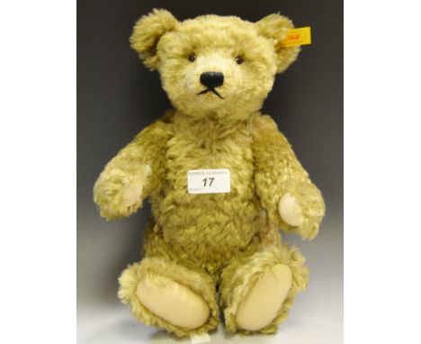 Steiff - a golden mohair bear, classics range, replica 1920s, yellow ear tag, No 000737, 35cm high