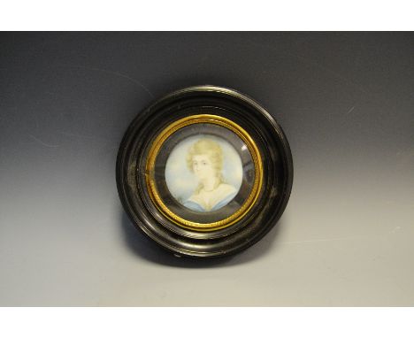 English School (19th century), a portrait miniature, of a lady of title, watercolour on ivory