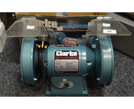 Tools - a Clarke 6" bench grinder with a dust extraction facility, boxed