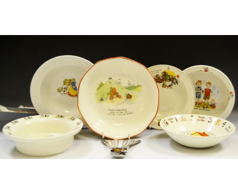 Nurseryware - a Beswick Jack and Jill and Patch bowl; a Grimwades, Jack and Jill bowl;  etc qty 