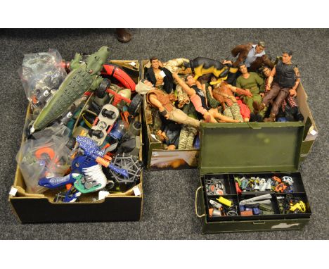Action Man - twenty four Action Man models in various costumes; an Action man ammunition box with a qty of accessories; Actio