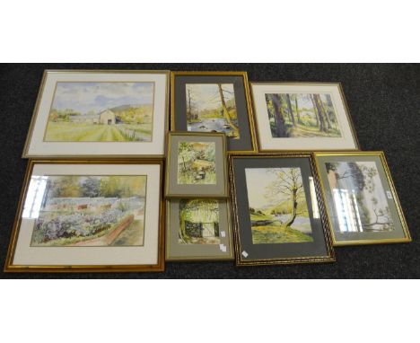 Pictures and Prints - English School, River scene, watercolour, framed; others; qty 