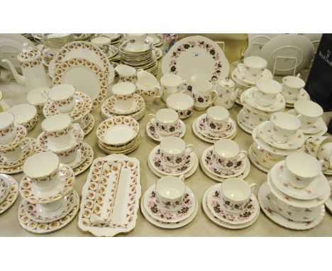 Teawares - a Paragon Michelle pattern part tea service; a Staffordshire part tea service, printed with Rosebuds; another , pr