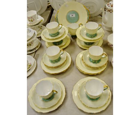 A Royal Albert part tea service, gilded border