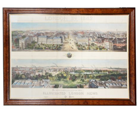 A hand coloured engraving, London in 1842, Taken from the Summit of the Duke of York's Column, for the Illustrated London New