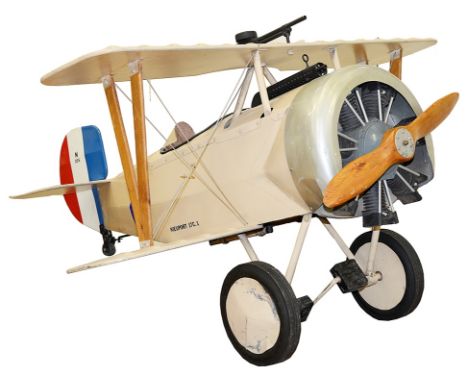 A Unique Pedal Bi-Plane, By Tri-Ang Lines Bros:Made for display in Hamleys of London based on a World War I Nieuport 1761 wit