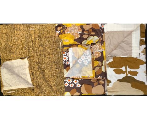 Textiles - vintage fabric, 1950's bark cloth; others 1960's and 1970's 