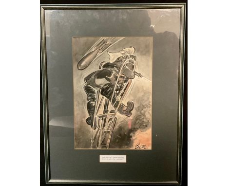 Fred Betts (British 20th century)Shift The Ladder A Bitsigned, dated '42, pen and ink sketch, 42cm x 29cm 
