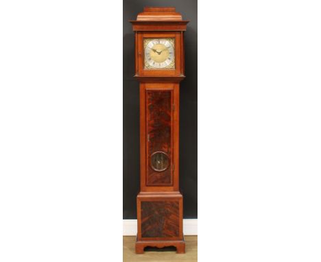 A George III style mahogany caddy top shortcase hall clock or dwarf longcase clock, 163cm high, 38.5cm wide, 20.5cm deep 