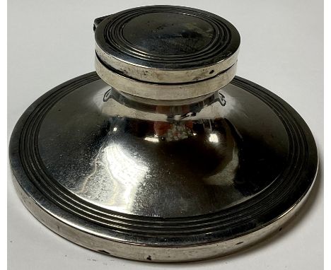 A George V silver capstan inkwell, Adie Brothers Ltd, Birmingham 1928 