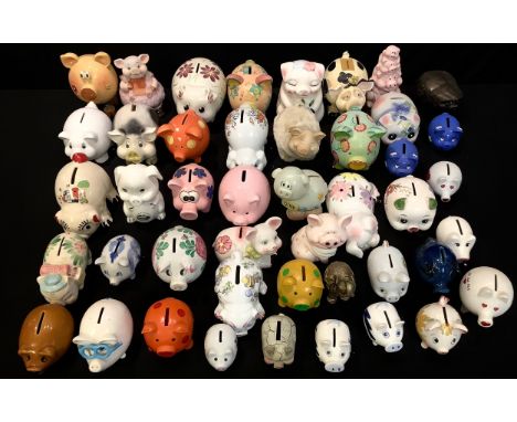 Piggy Banks - a collection of ceramic piggy banks, qty 