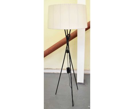 A modern tripod standard lamp, height to top of shade 165cm.
