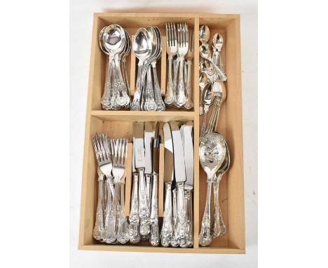 A quantity of silver plated flatware.