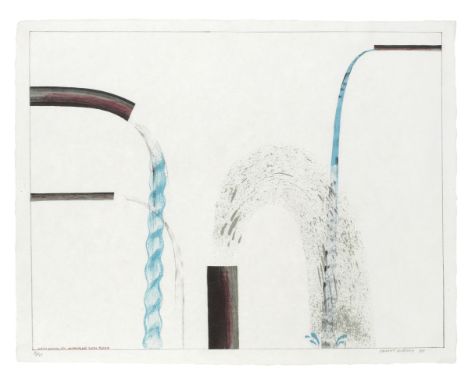 David Hockney R.A. (British, born 1937)Water Pouring into Swimming Pool, Santa Monica (Scottish Arts Council 38; M.C.A. Tokyo