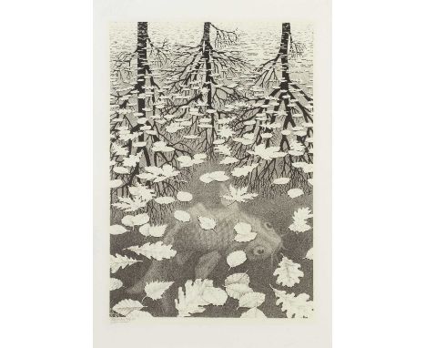 Maurits Cornelis Escher (Dutch, 1898-1972)Three Worlds (Drei Welten) (Bool 405) Lithograph, 1955, on wove paper, signed and i