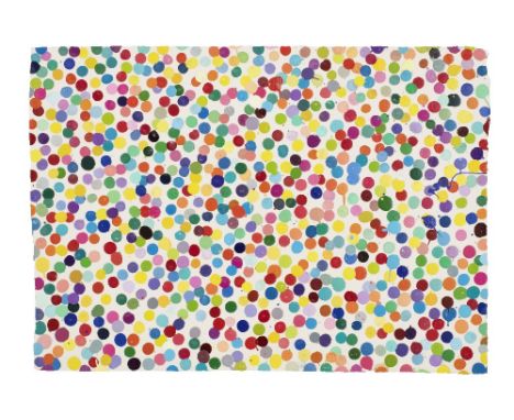 Damien Hirst (British, born 1965)Love Loses a Big Shot, from The Currency   Unique enamel paint, 2016, on handmade wove paper