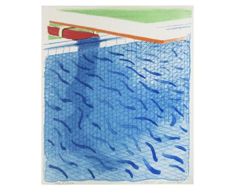 David Hockney R.A. (British, born 1937)Pool Made with Paper and Blue Ink for Book (M.C.A. Tokyo 234) Lithograph in colours, 1