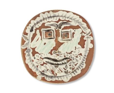 Pablo Picasso (Spanish, 1881-1973)Visage aux yeux carrés (Ramié 415) stamped and numbered Madoura Plein Feu/Empreinte Origina