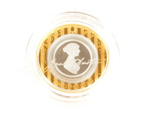A 2017 Jane Austin Silver Piedfort £2 coin in box with certificate