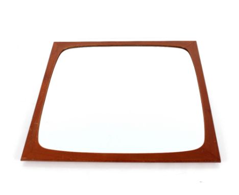 A 20th century teak framed bevel edged wall mirror