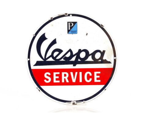 A circular enamel "Vespa" sign, 30cm dia. 