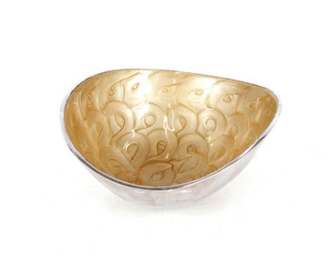 A Swedish aluminium and enamel bowl, 16cm dia. overall