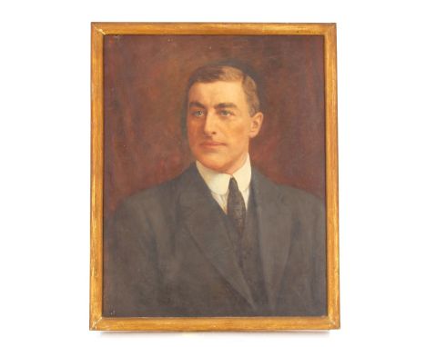 20th Century school, portrait study of a gentleman, unsigned oil on canvas, 52cm x 41cm