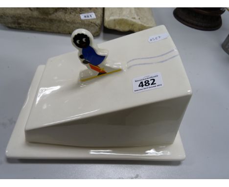 Golly ceramic butter dish