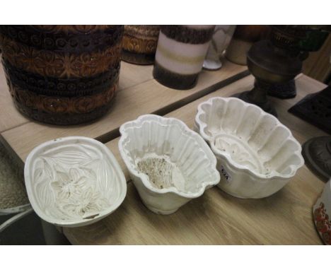 19th C ceramic Minton jelly mould and two others