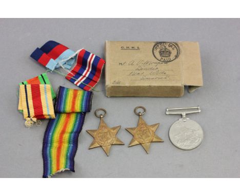 Three WWII medals awarded to Mr AV Morgan, Dinder, Somerset 