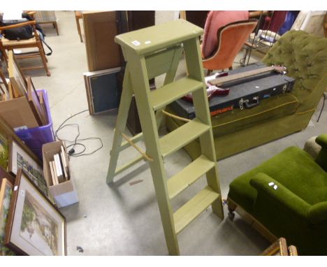 Vintage Painted Wooden Step Ladders