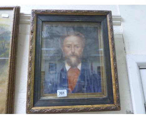 An oil painting portrait, arts & craft designer William Morris.  B 1834 D 1896