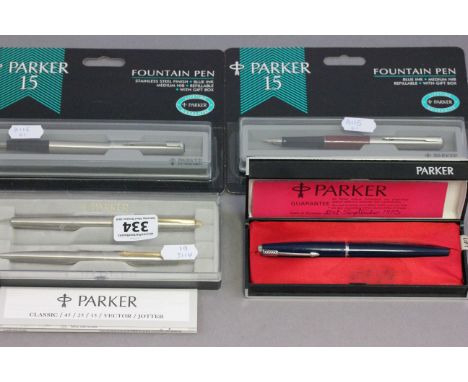 Parker Pens - Cased 45 Fountain Pen with receipt and guarantee dated 1973 with refills plus a Cased Parker Classic 45 Fountai