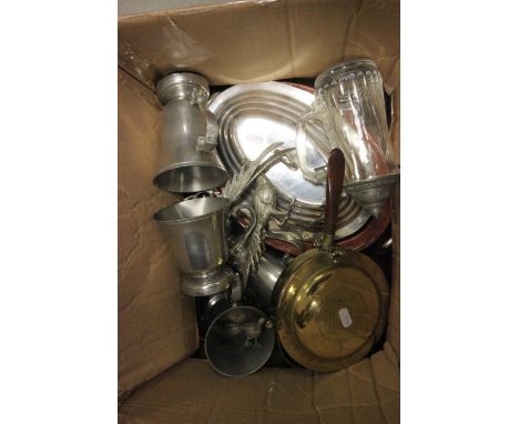 A collection of silver plated item and other metal ware 