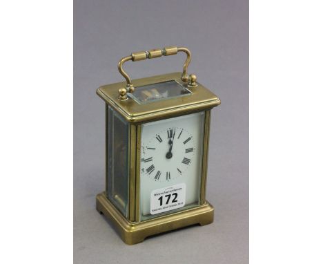 20th C French brass carriage clock