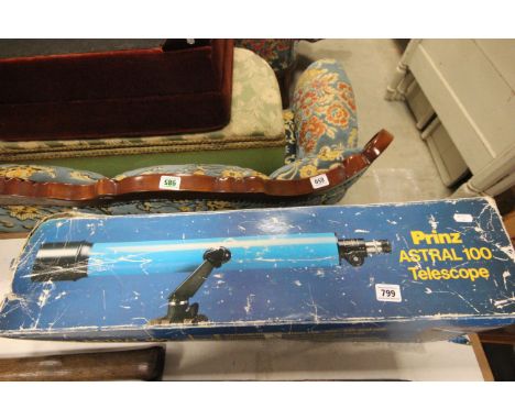 Vintage Prinz Astral 100 Telescope with wooden tripod